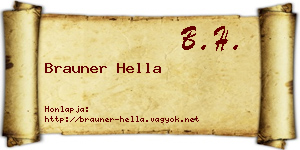 Brauner Hella névjegykártya
